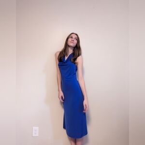 Sincerely Jules Cobalt Halter Slip Dress